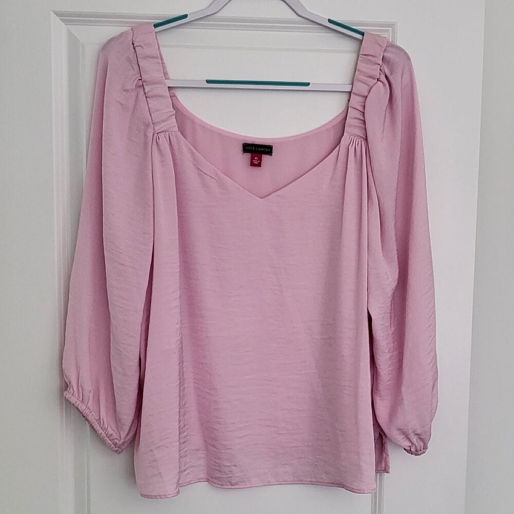 VINCE CAMUTO PINK SWEETHEART NECKLINE ADORABLE TOP XL